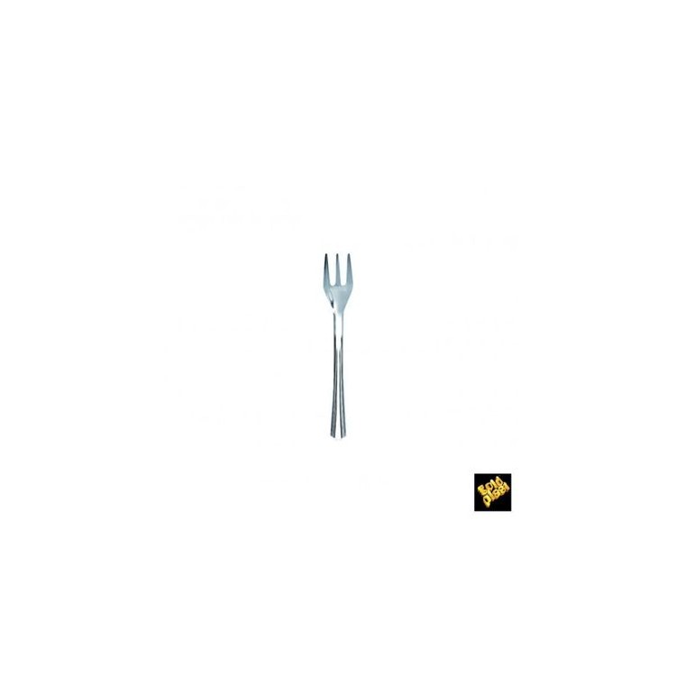 Finger Food Mini Forchetta Metal PS - Nikel Cromato  - 100mm Da 50 Pz Gold Plast