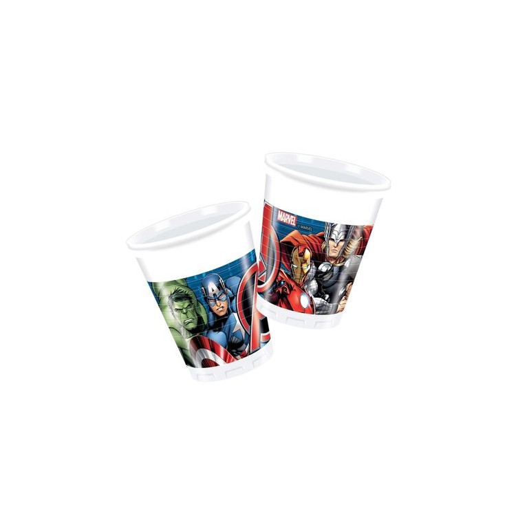 Bicchieri AVENGERS Mighty (Marvel) - Confezione da 8 pezzi - da 200 ml - Nuovo