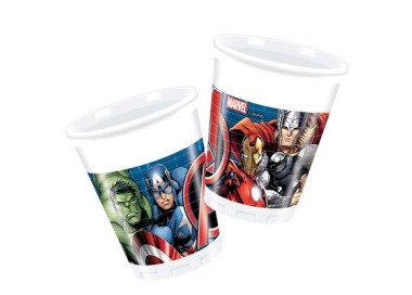 Bicchieri AVENGERS Mighty (Marvel) - Confezione da 8 pezzi - da 200 ml - Nuovo