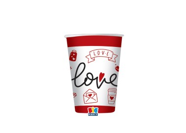 Bicchieri LOVE con scritta LOVE  - 8 pezzi - da 200 cc