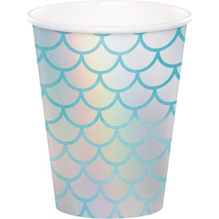 Bicchieri SIRENA- Confezione da 8 pezzi - Cartoncino  - da 266  ml - Nuovo