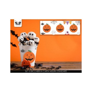 Bicchieri Zucca di HALLOWEEN - da 200  cc  - Confezione da 10  pezzi -