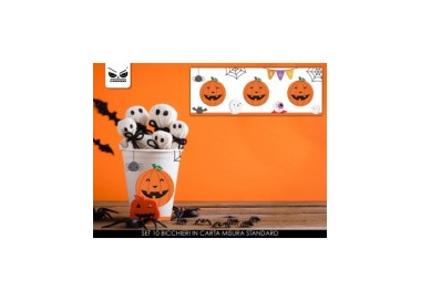 Bicchieri Zucca di HALLOWEEN - da 200  cc  - Confezione da 10  pezzi -