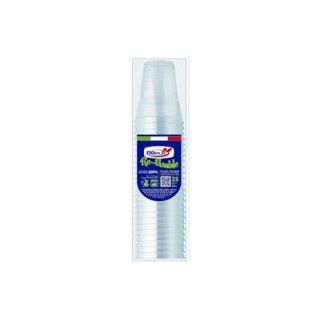 BICCHIERINI in plastica  Trasparenti RICICLABILE  350 ml Confezione da 25  pezzi - DOPLA