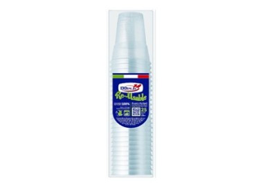 BICCHIERINI in plastica  Trasparenti RICICLABILE  350 ml Confezione da 25  pezzi - DOPLA
