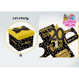Biglietto sorpresa 20 anni Box Skatush  nero oro e bianco pz 1