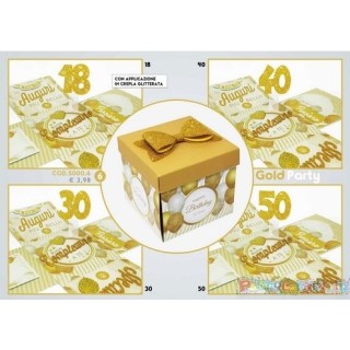 Biglietto sorpresa 40 ANNI   Box Skatush  fantasia palloncini oro   pz 1